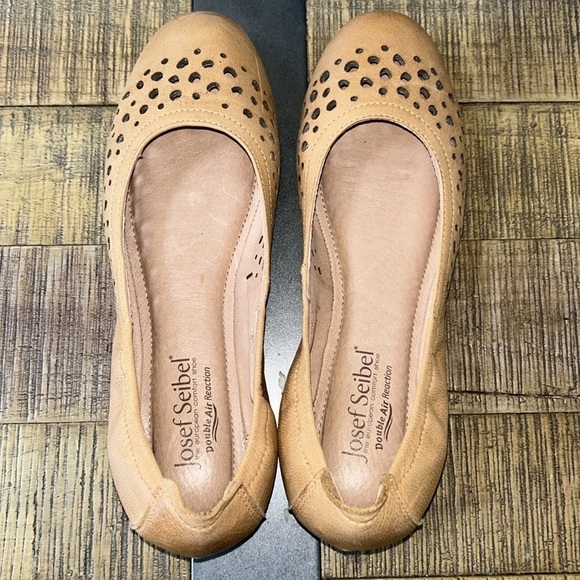 Josef Seibel Pippa Camel Leather Perforated Ballet Flats, women’s size 38 US 7.5 - Picture 6 of 10